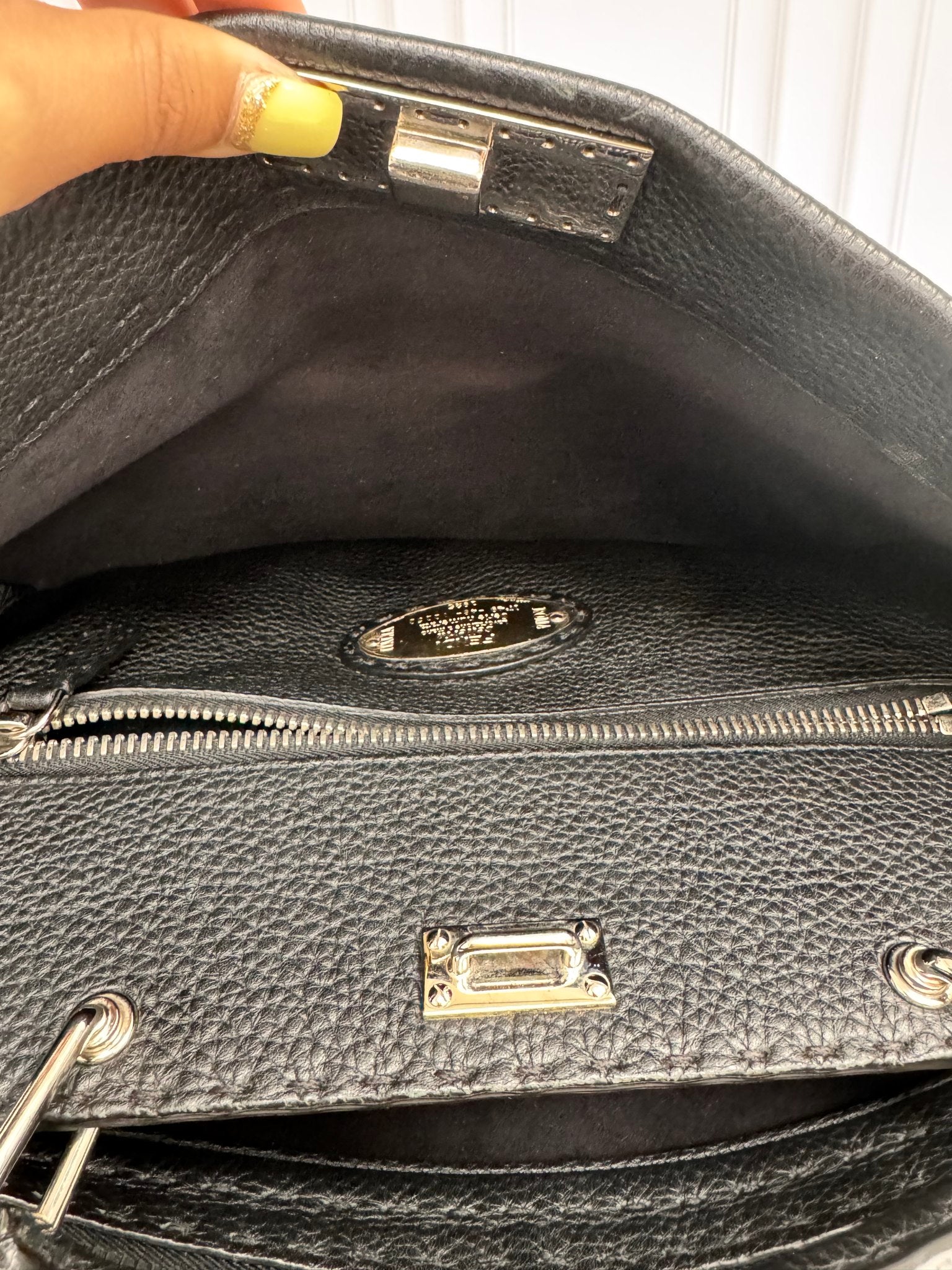 Fendi Black Grained Leather 2Way Bag
