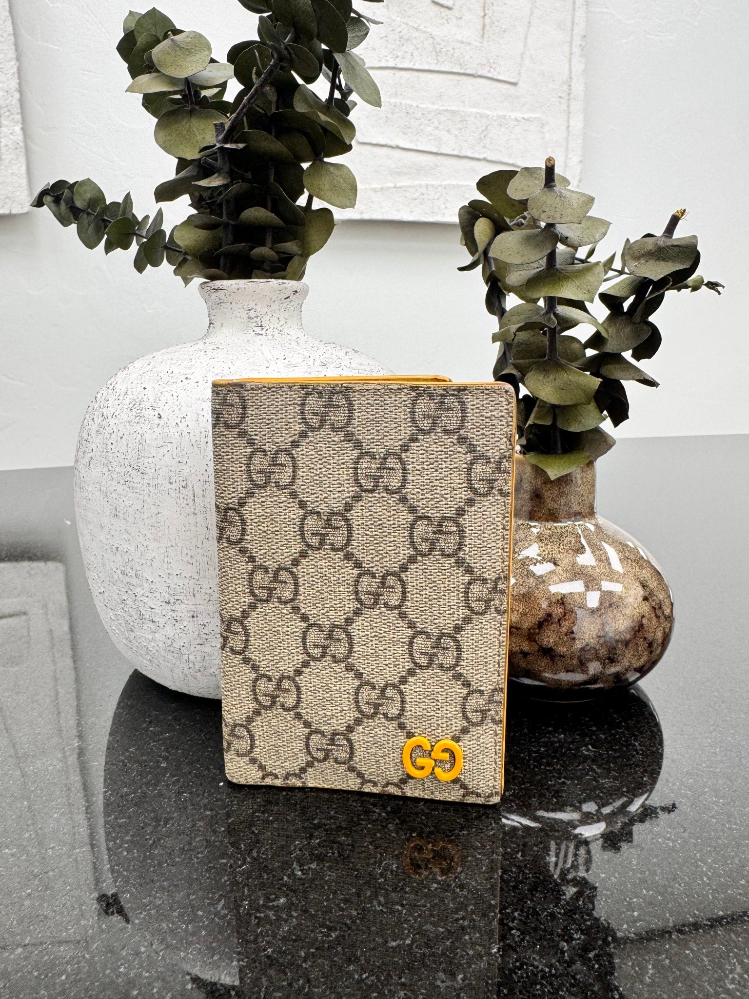 Gucci GG Supreme And Yellow Card Case