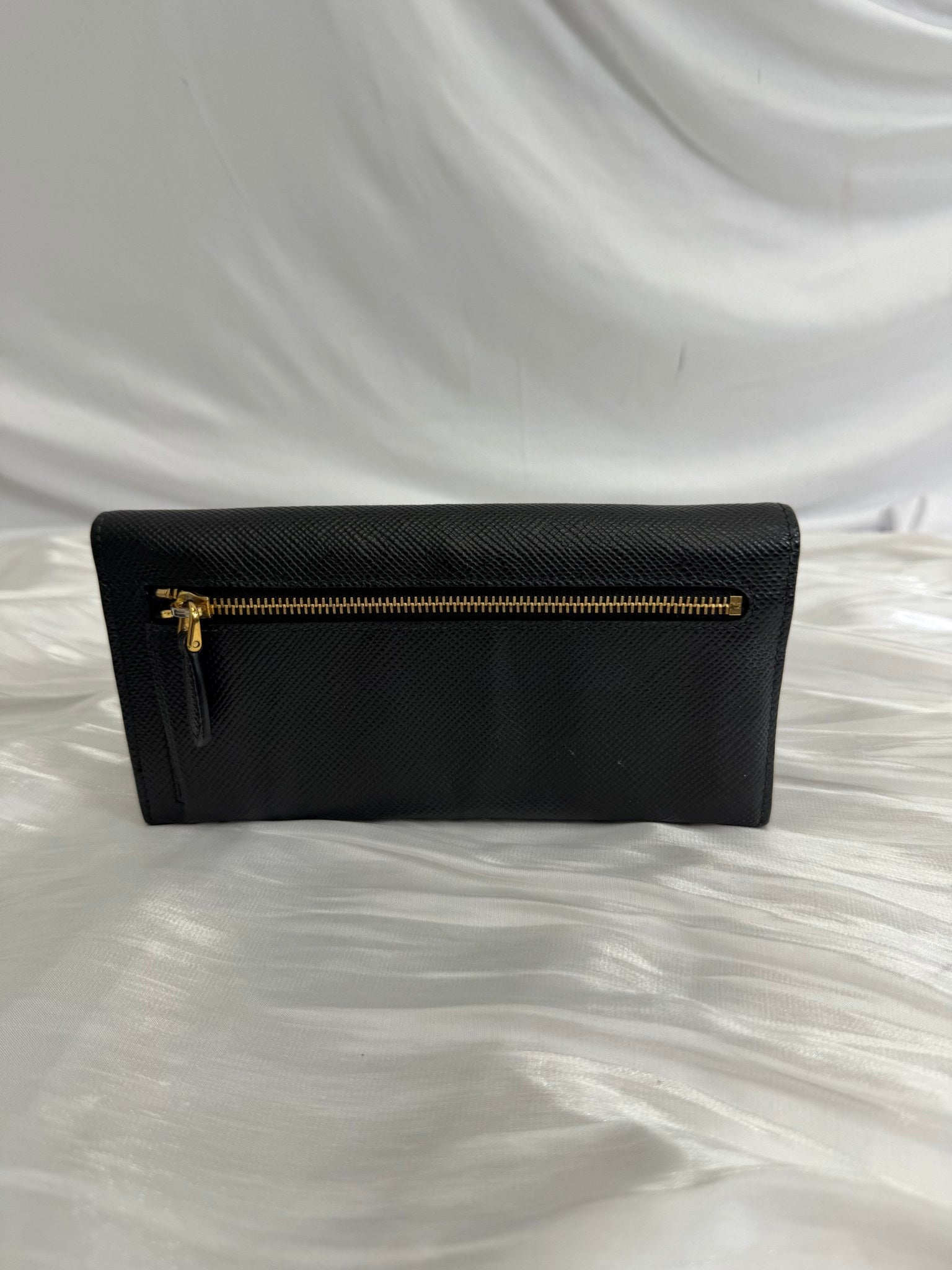 Prada Black Saffiano Leather Long Wallet