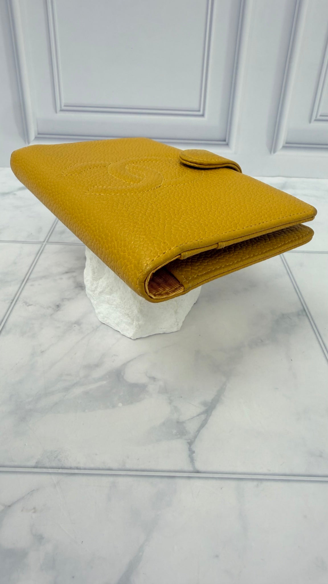 Chanel Yellow Caviar Leather Mini Agenda Cover 