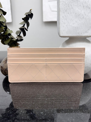 Chanel Beige Quilted Leather Wallet Insert