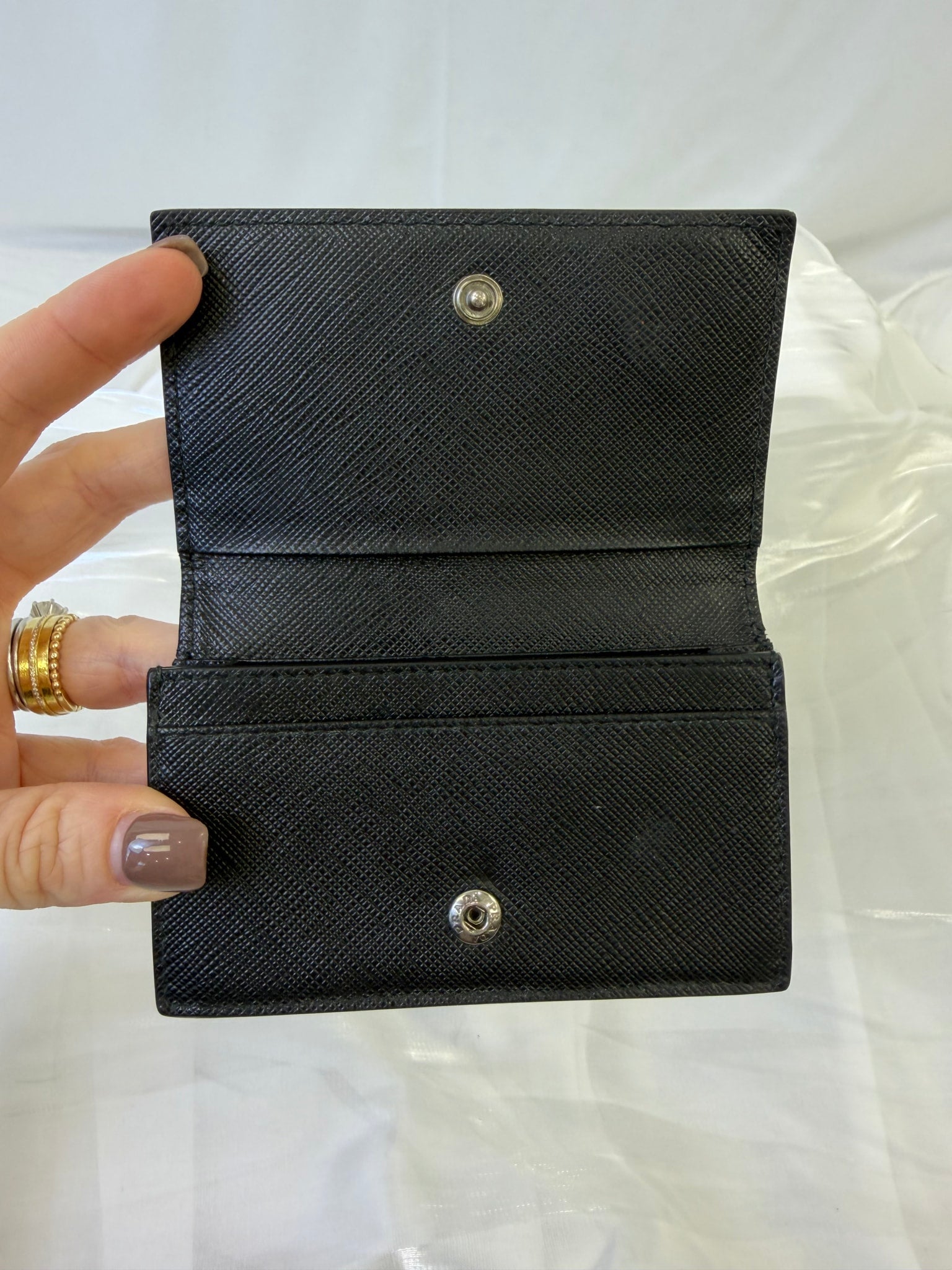 Prada Black Saffiano Leather Card Case