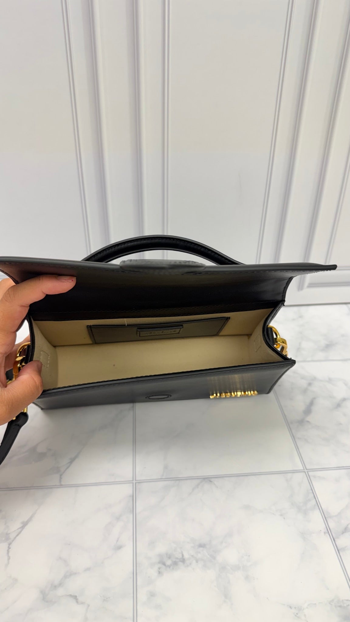 BRAND NEW - Jacquemus Black Leather Le Grand Bambino Handbag 2Way Handbag