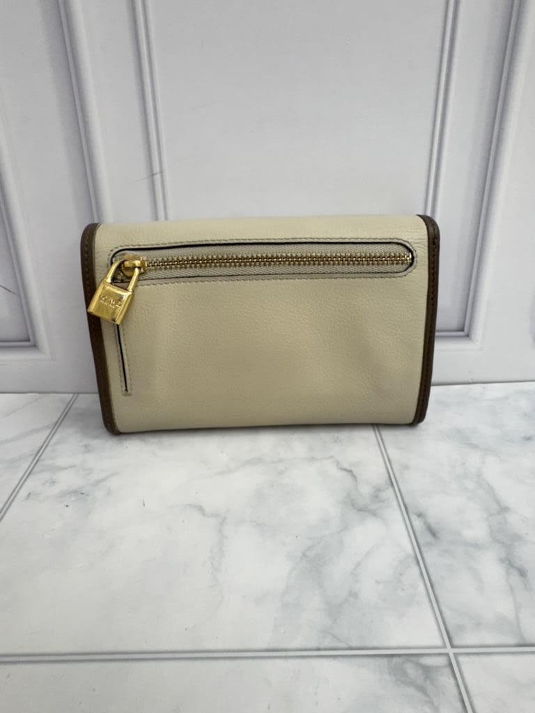 Loewe Beige Leather Compact Wallet