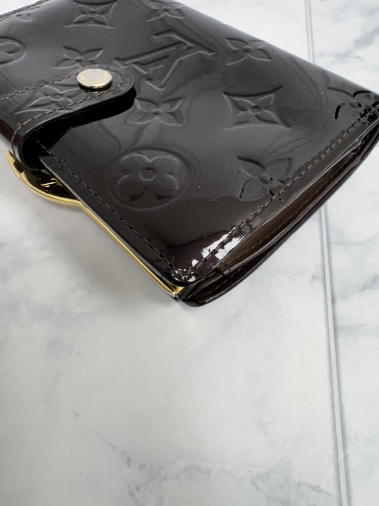 Louis Vuitton Amarante Vernis Monogram Compact Wallet