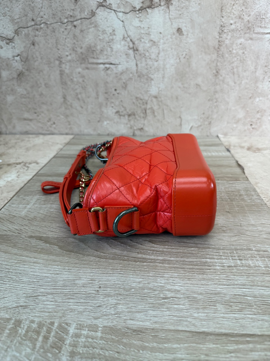 Chanel Orange Calfskin Quilted Gabrielle