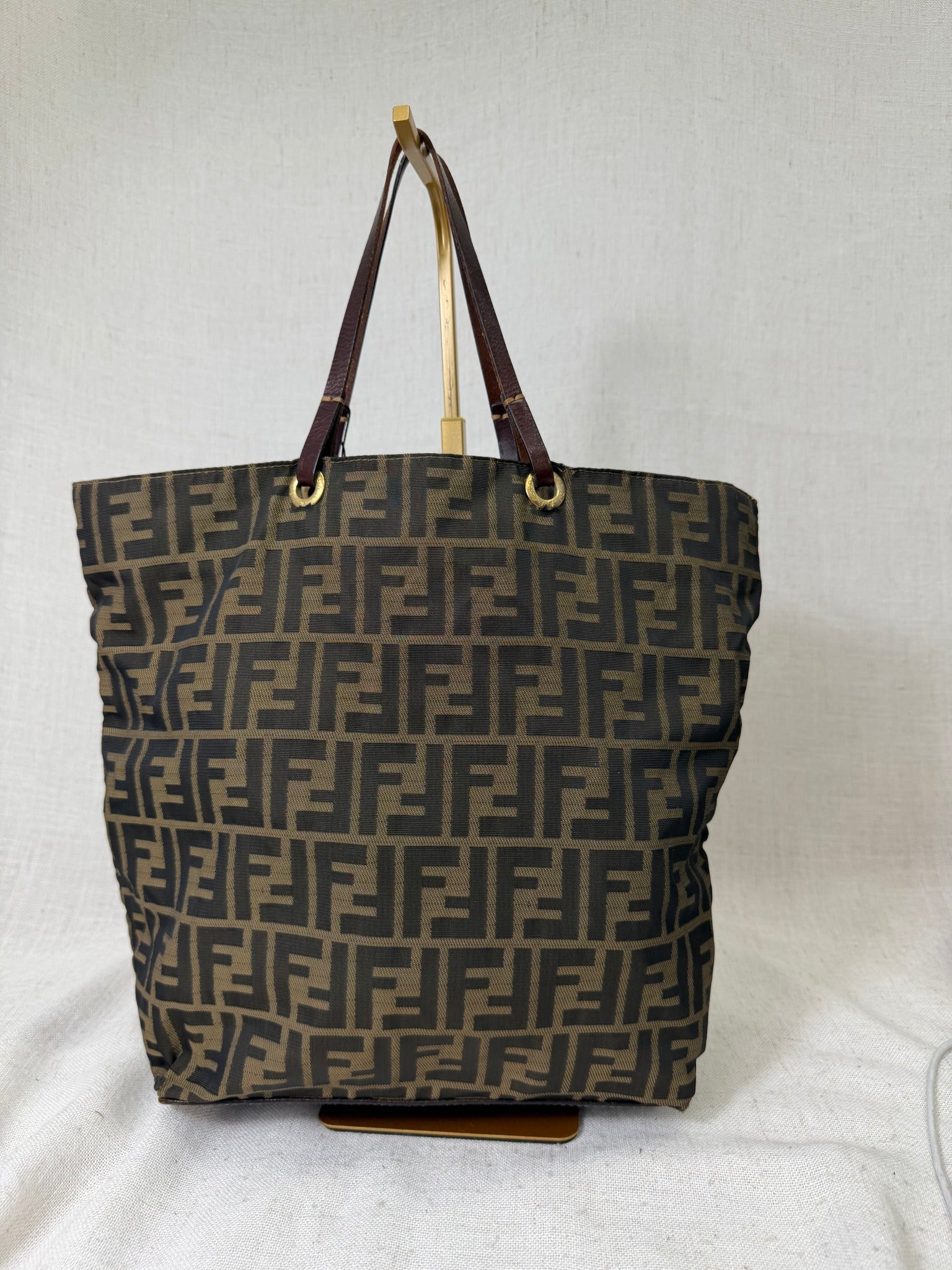 Fendi Brown Canvas Zucca Tote Bag 