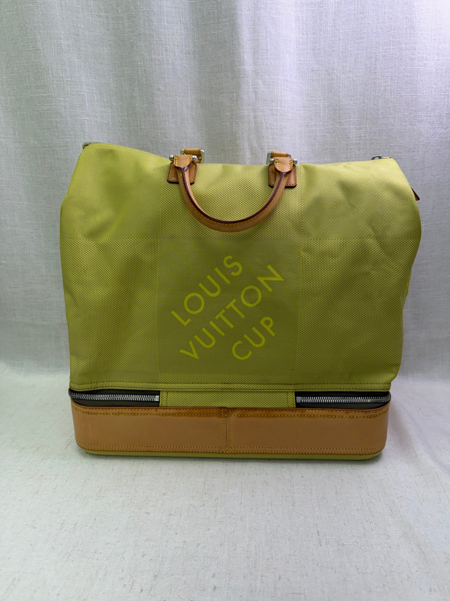 Louis Vuitton Lime Green Damier Geant Southern Cross Sac Sport Tote Bag