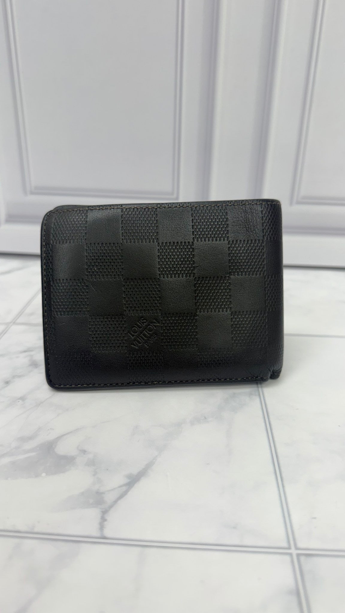 Louis Vuitton Damier Ebene Brown Leather Bifold Wallet 