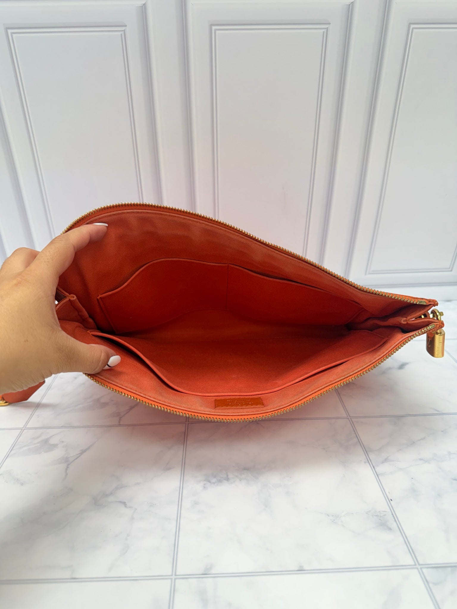 Louis Vuitton Orange Piment Damier Couleur Clutch