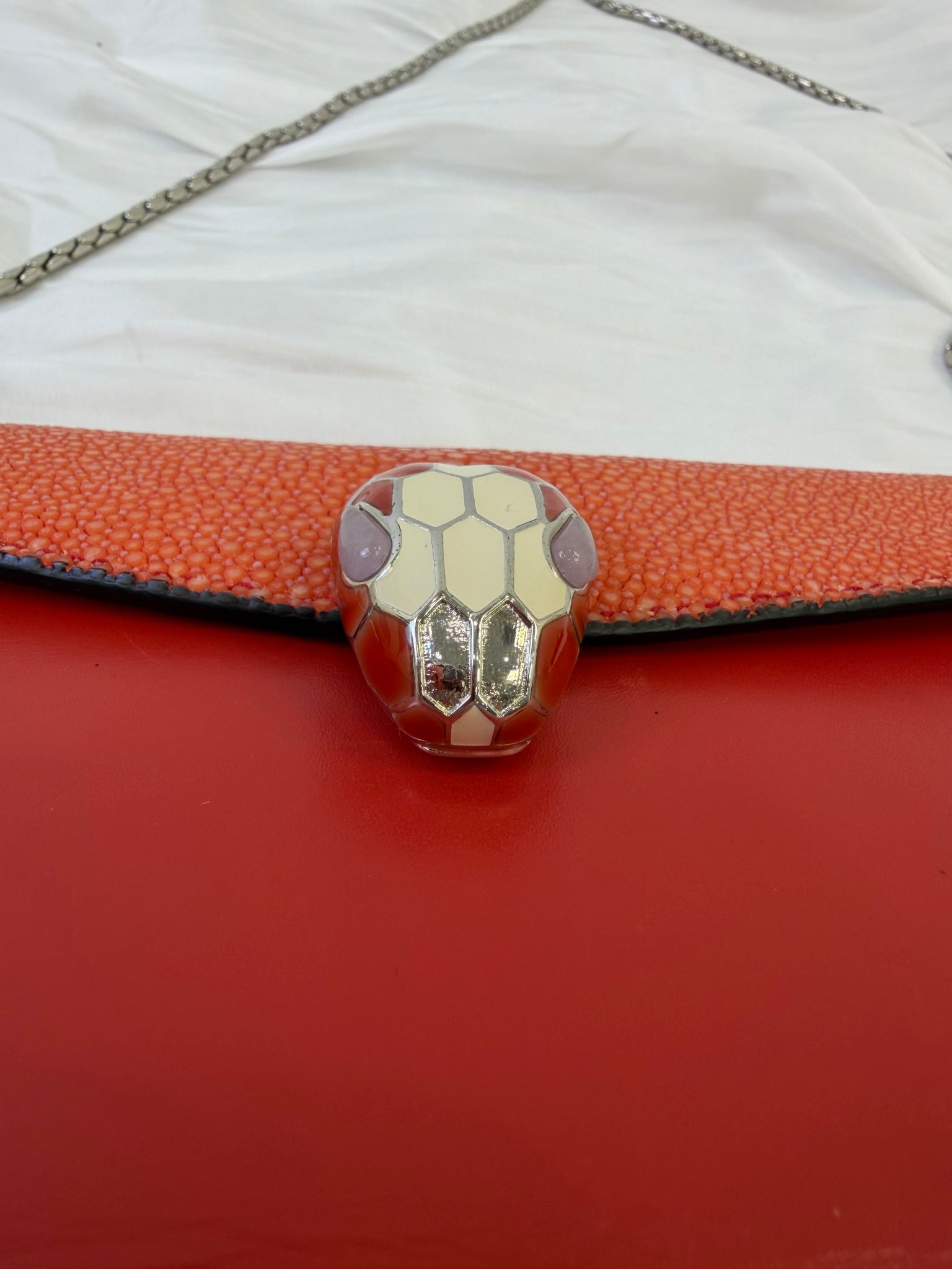 Bvlgari Orange Stingray Serpenti Bag