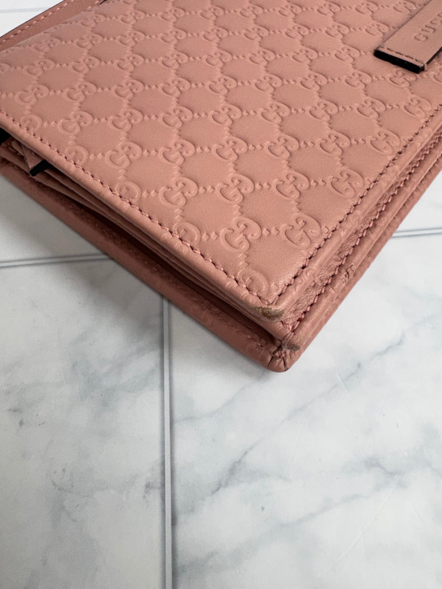 Gucci Pink Micro Guccissima Leather Crossbody Bag