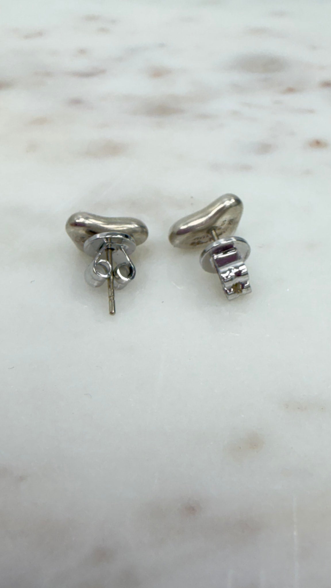 Tiffany & Co. x Elsa Peretti Sterling Silver Full Heart Stud Earrings