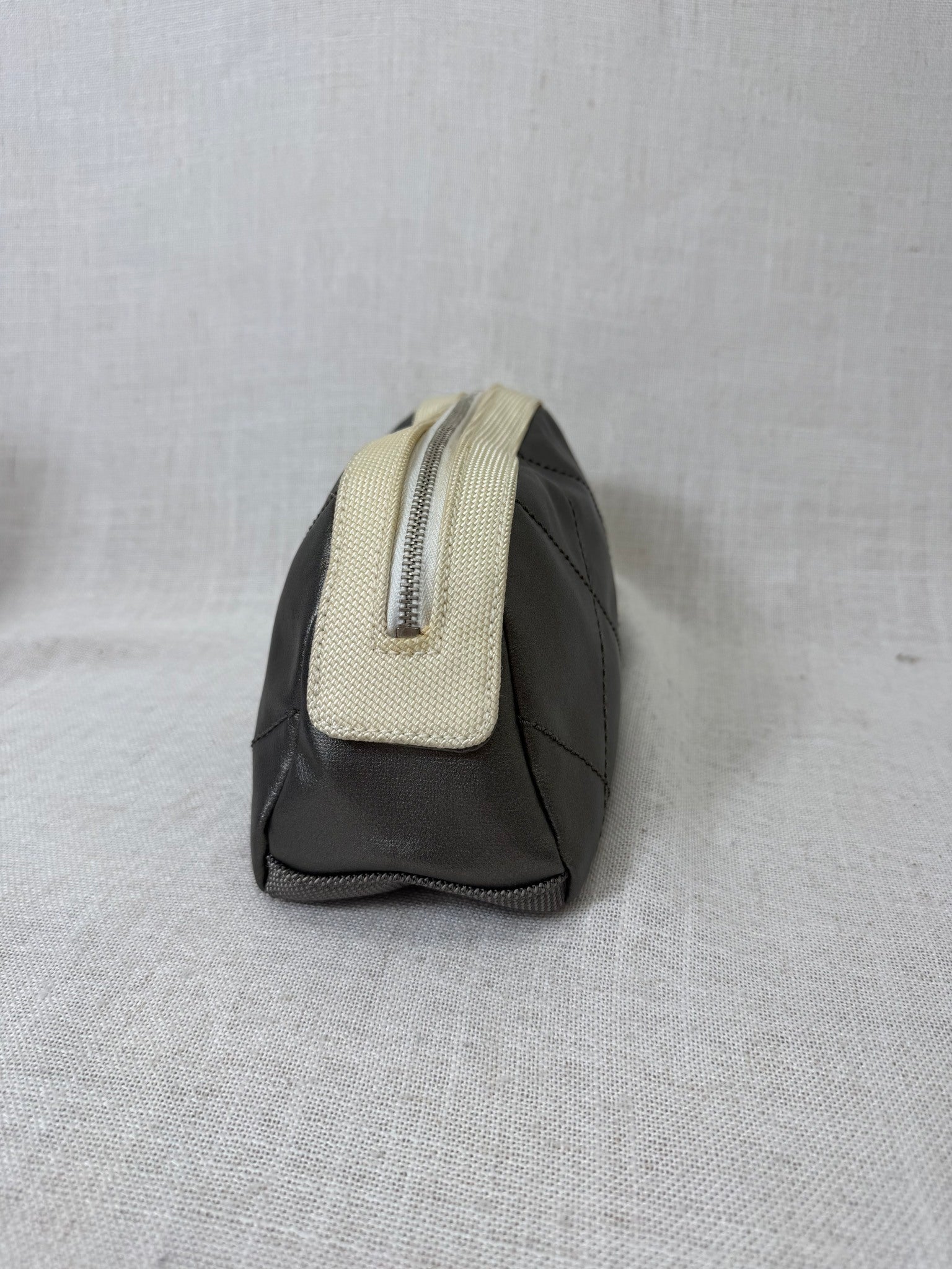 Chanel Grey PVC Leather Pouch 