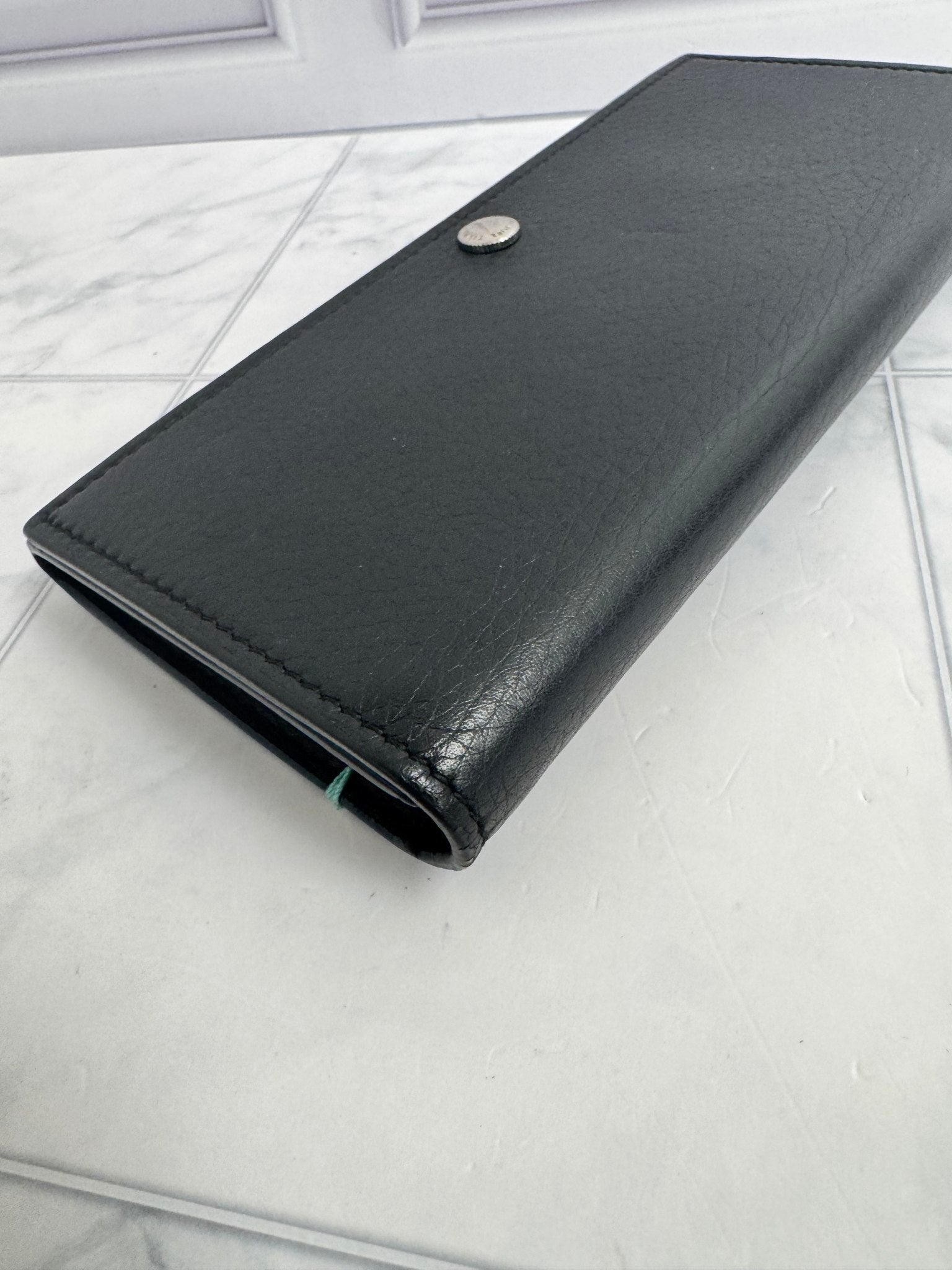Tiffany & Co. Black Grained Leather Bifold Long Wallet