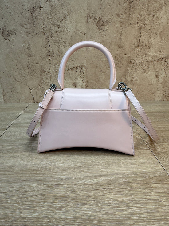 Balenciaga Pink Calfskin Small Hourglass Top Handle Bag