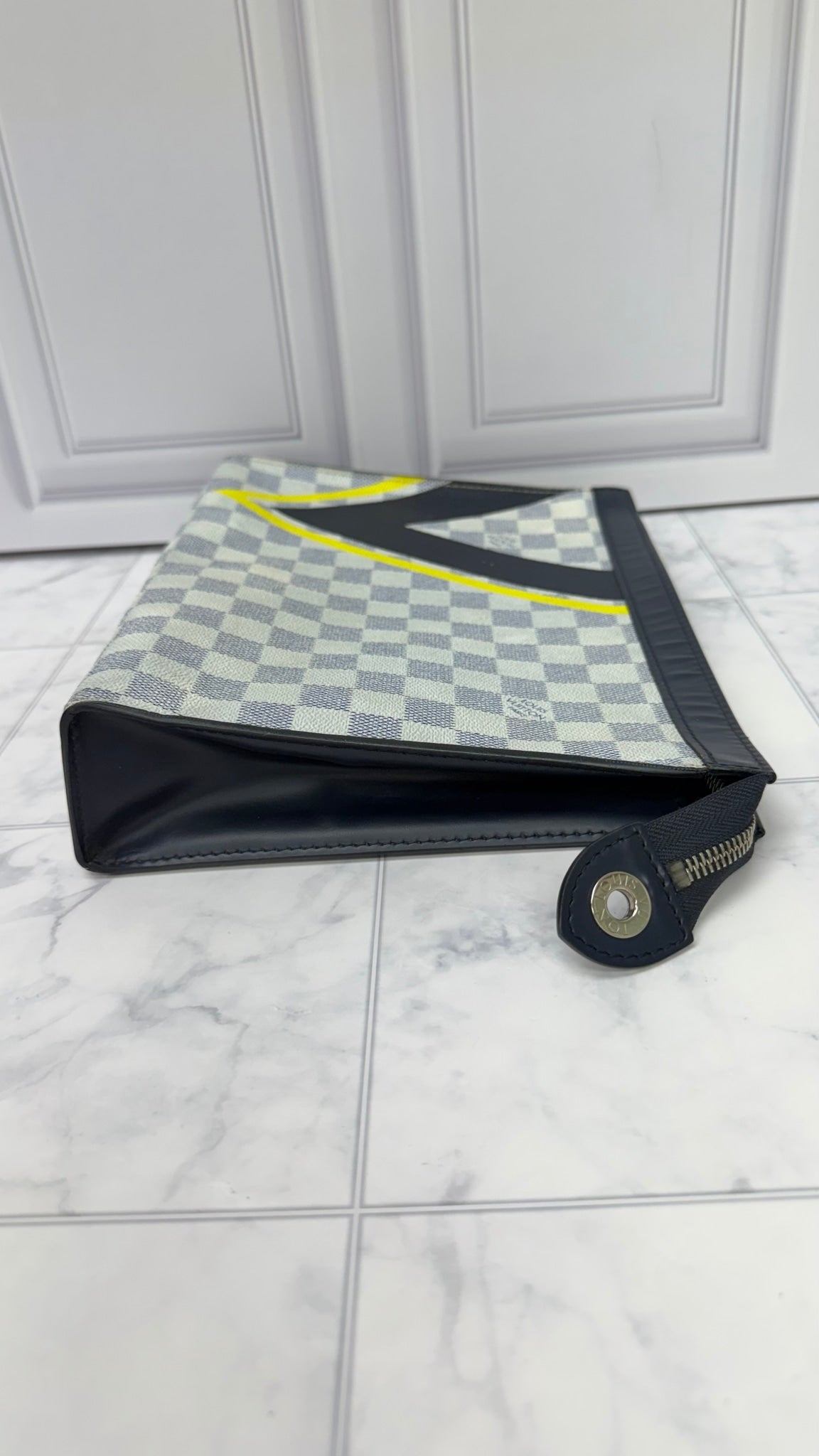 Louis Vuitton Damier Azur And Yellow Pochette Voyage MM