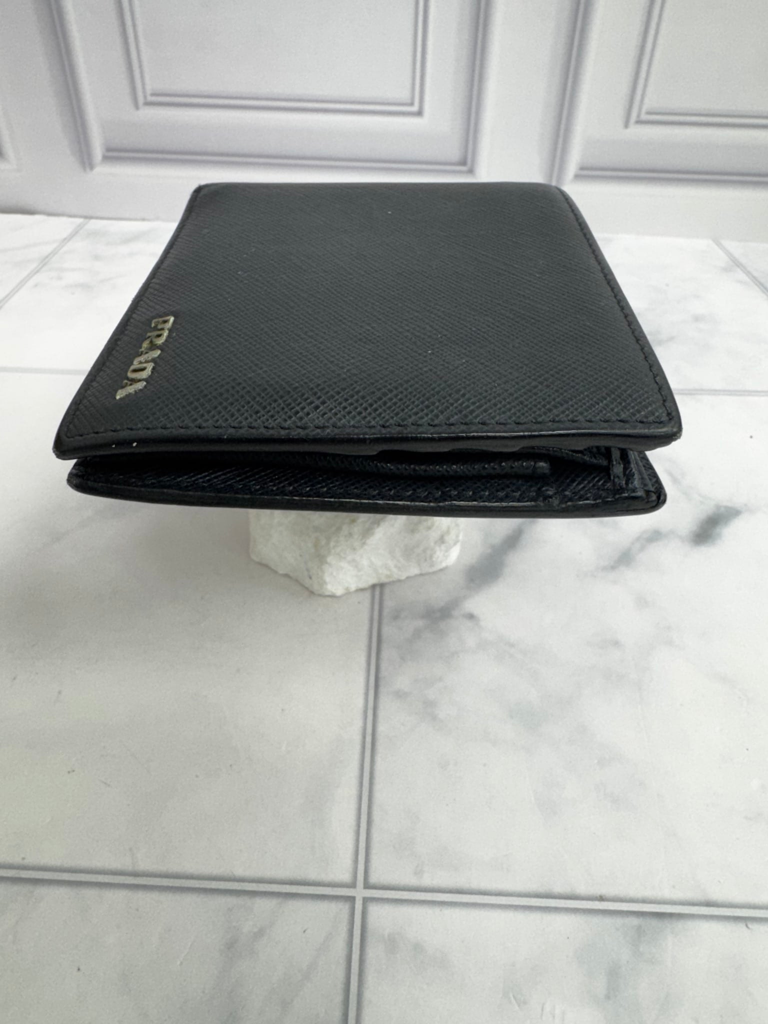 Prada Navy Blue Saffiano Leather Bifold Wallet
