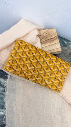 Goyard Yellow Goyardine Richelieu Long Wallet
