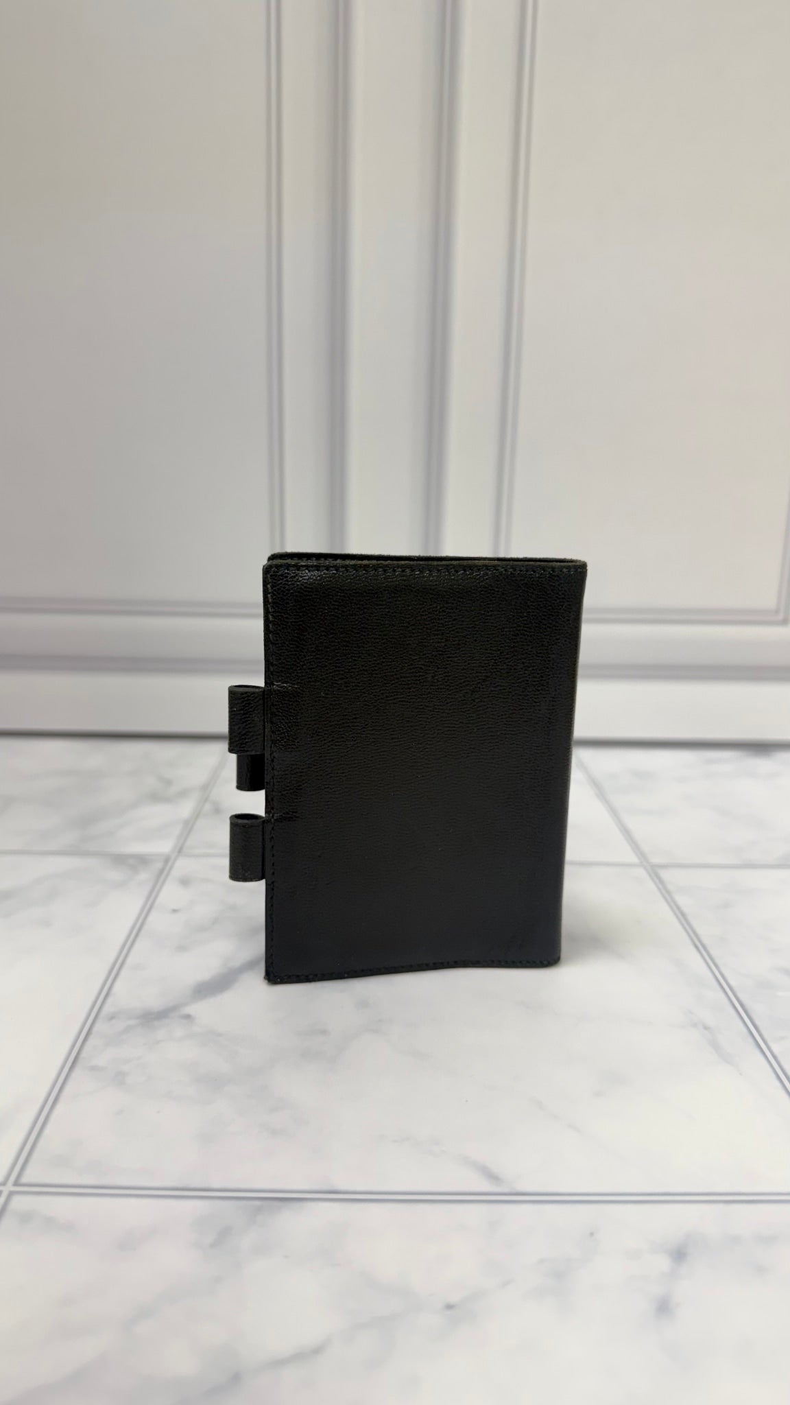 Hermes Black Swift Leather Mini Notebook Cover 
