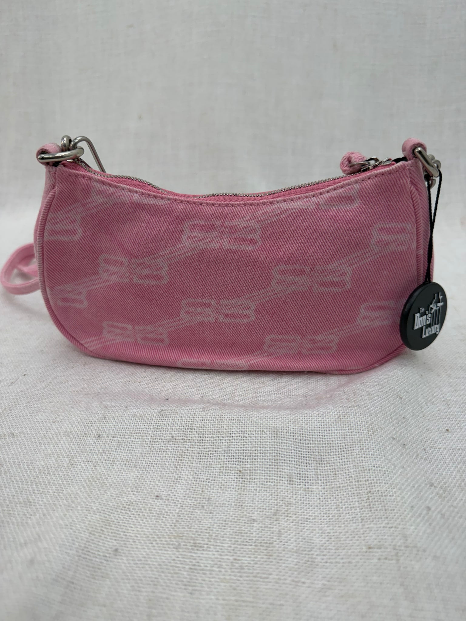 Balenciaga Pink Denim Le Cagole Shoulder Bag
