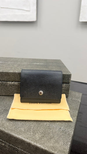 Louis Vuitton Black Taiga Leather Serguei Compact Wallet