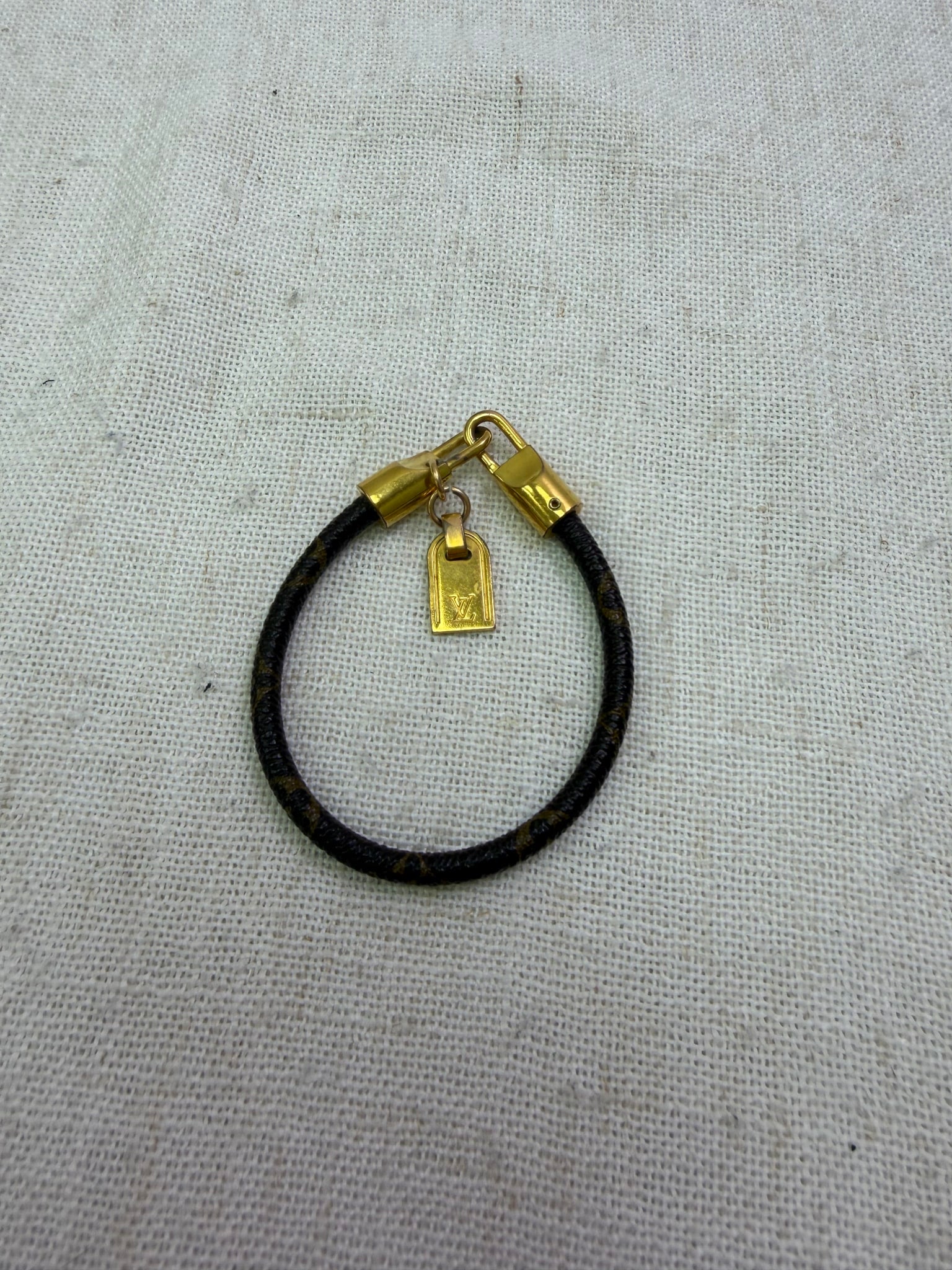 Louis Vuitton Monogram & Gold Tone Lock It Bracelet 