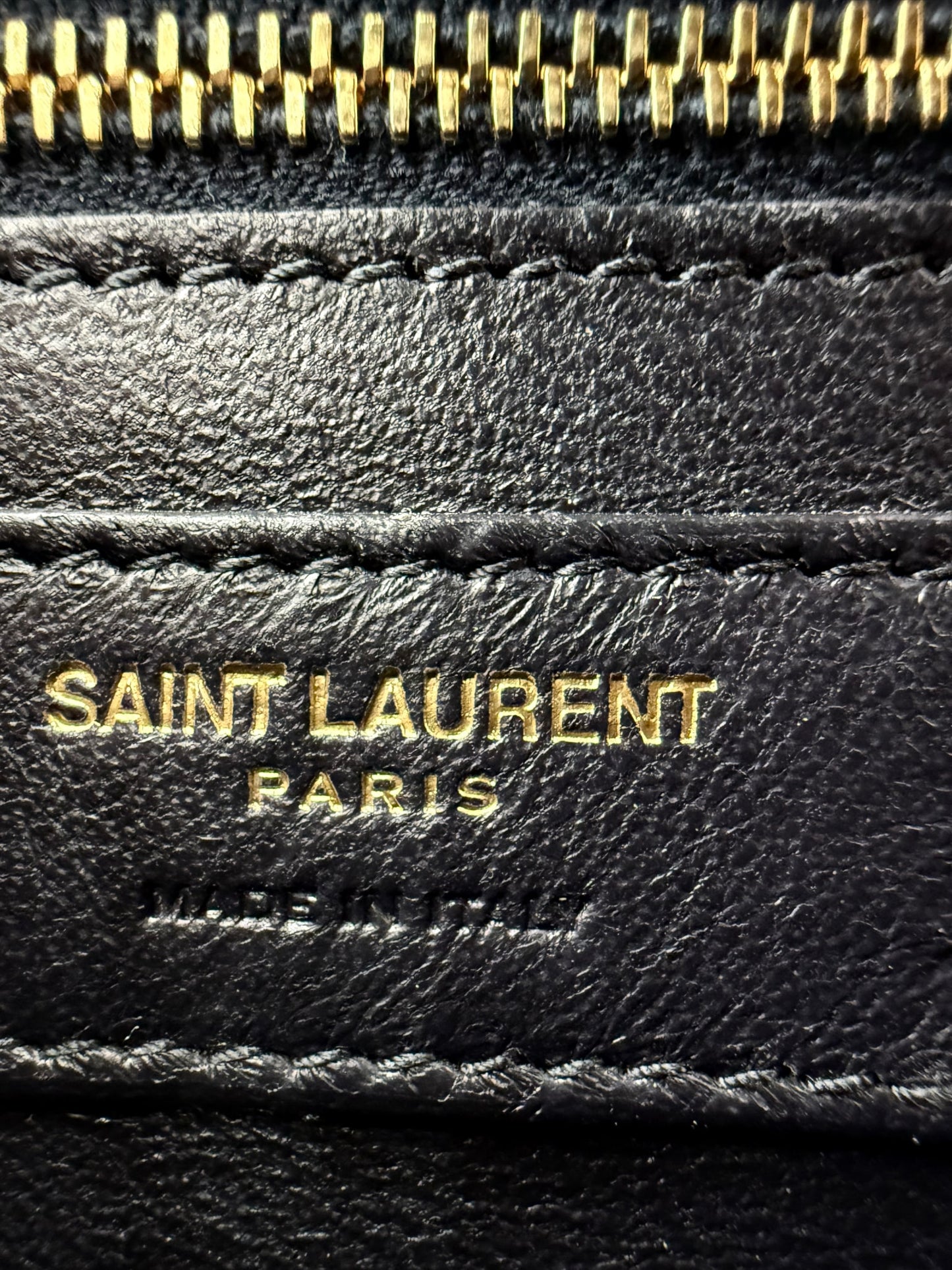 BRAND NEW- Saint Laurent YSL Cream & Navy Monogram All Over Medium Satchel Bag