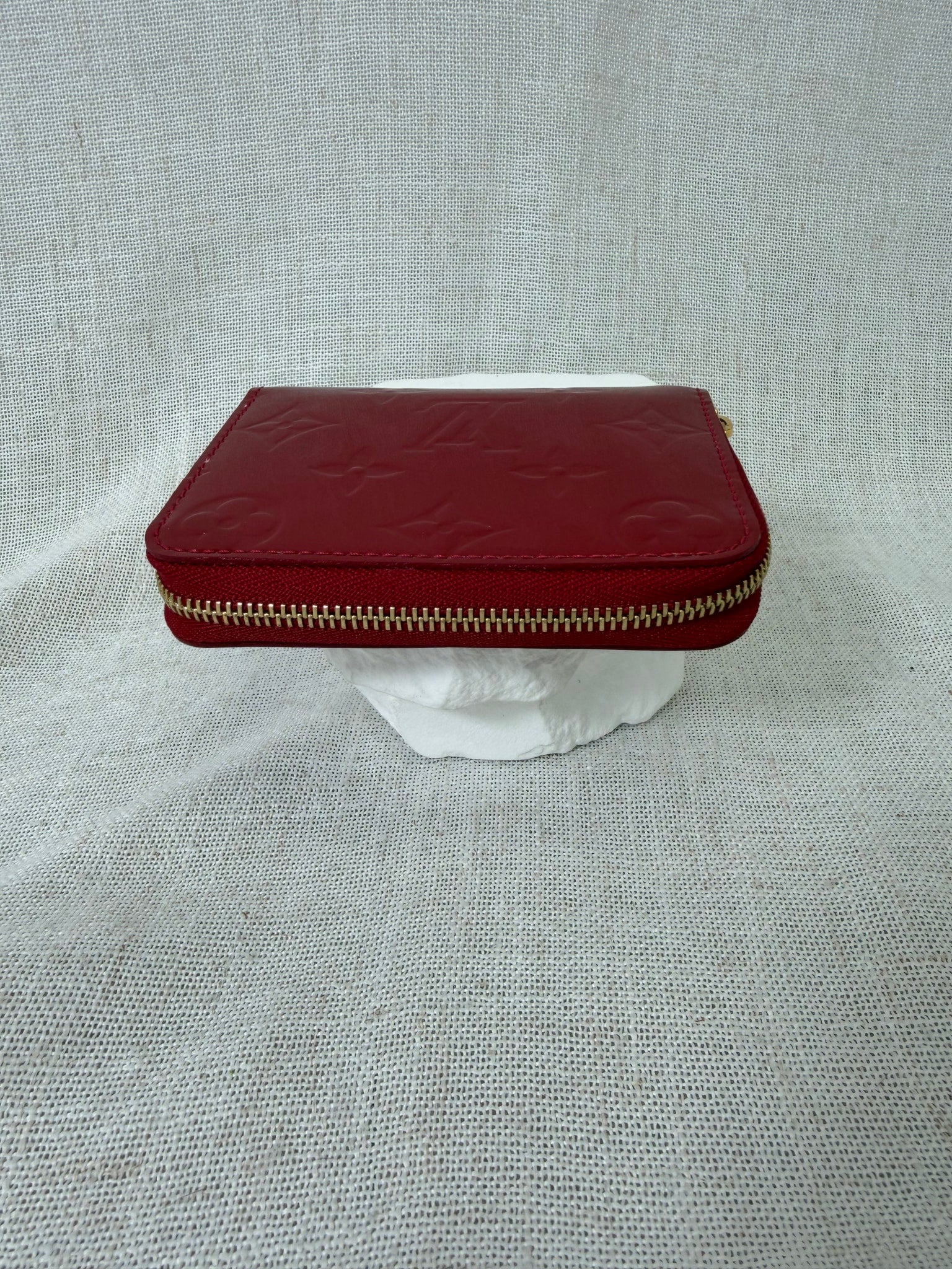 Louis Vuitton Red Vernis Leather Compact Zippy Wallet 