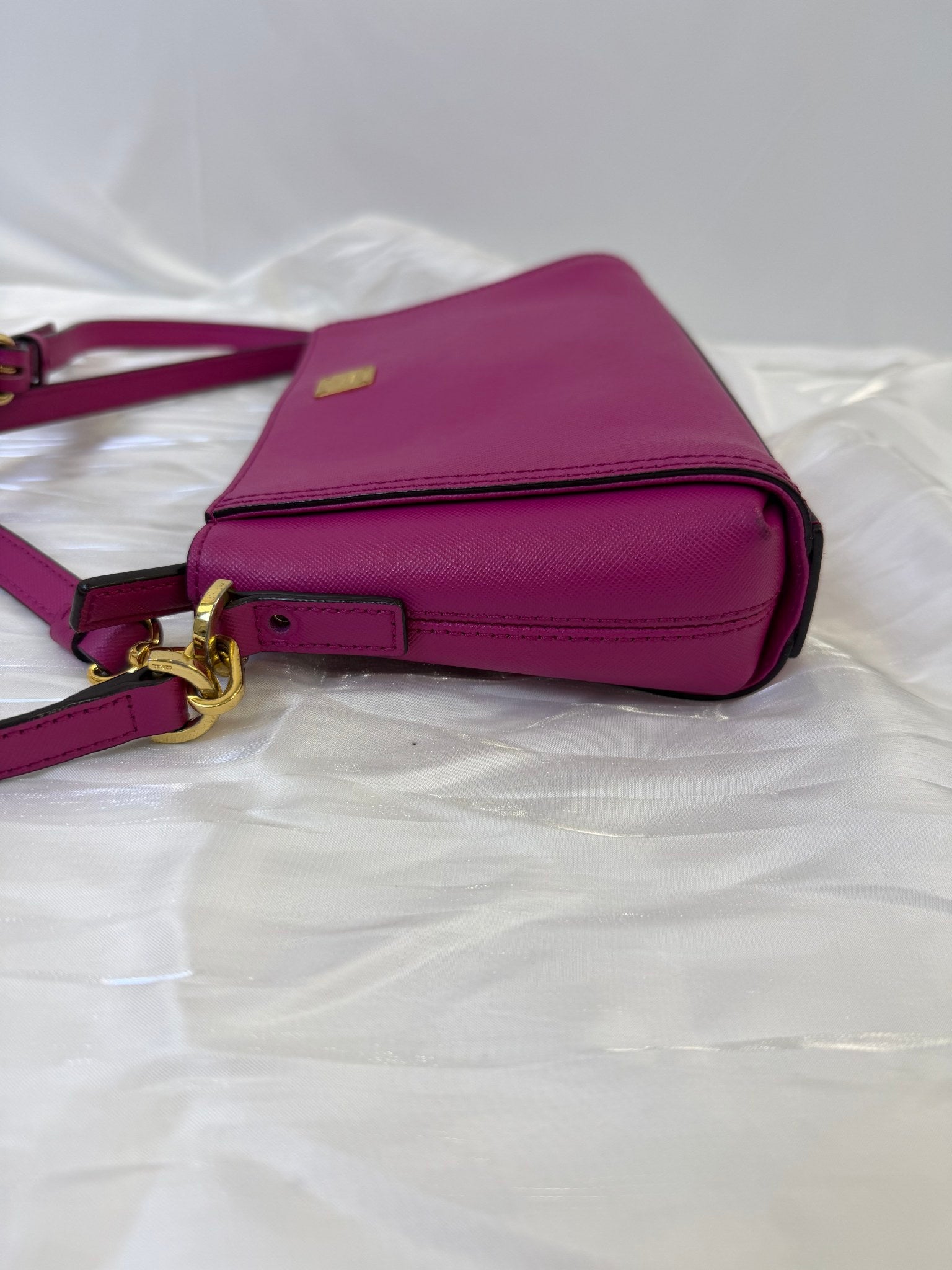MCM Pink Saffiano Leather Two Way Crossbody Bag