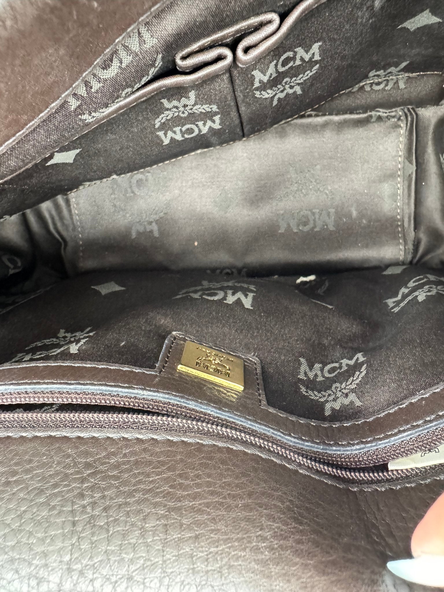 MCM Brown Viseots Monogram Leather Crossbody Bag