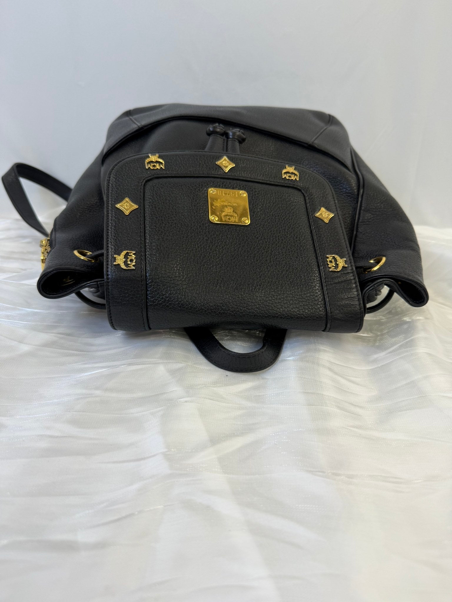 MCM Black Leather Backpack