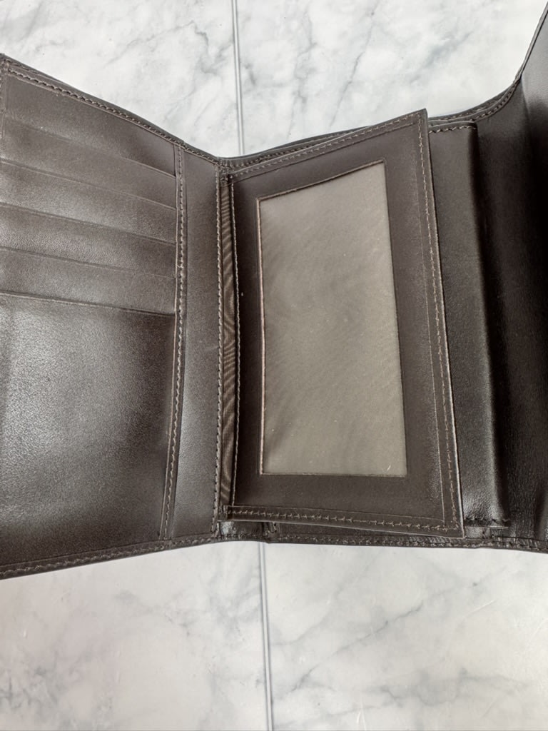 LIKE NEW - Fendi Brown And Black Zucca Canvas Trifold Compact Wallet