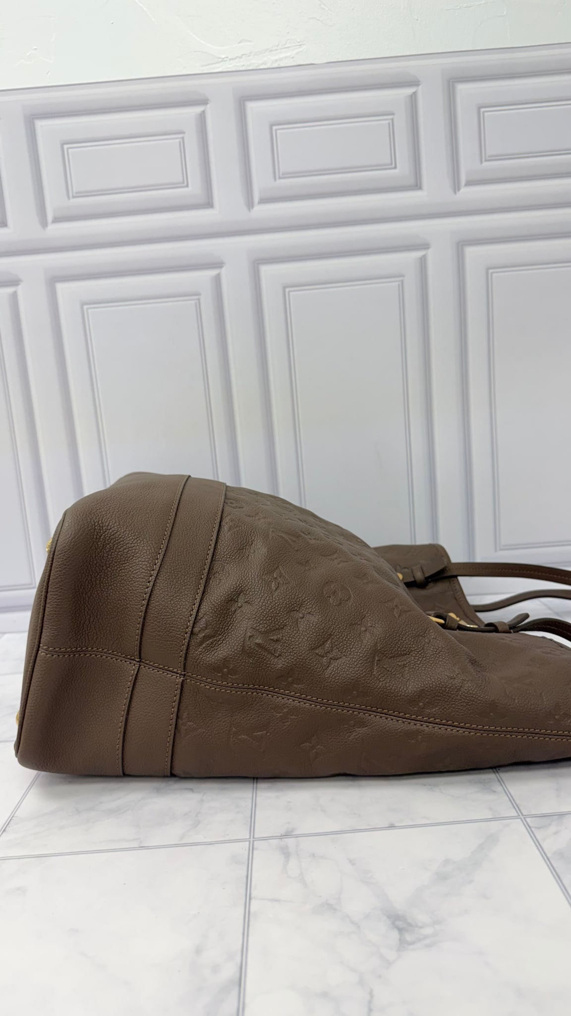 LIKE NEW - Louis Vuitton Brown Monogram Empreinte Leather Citadine PM Tote Bag 