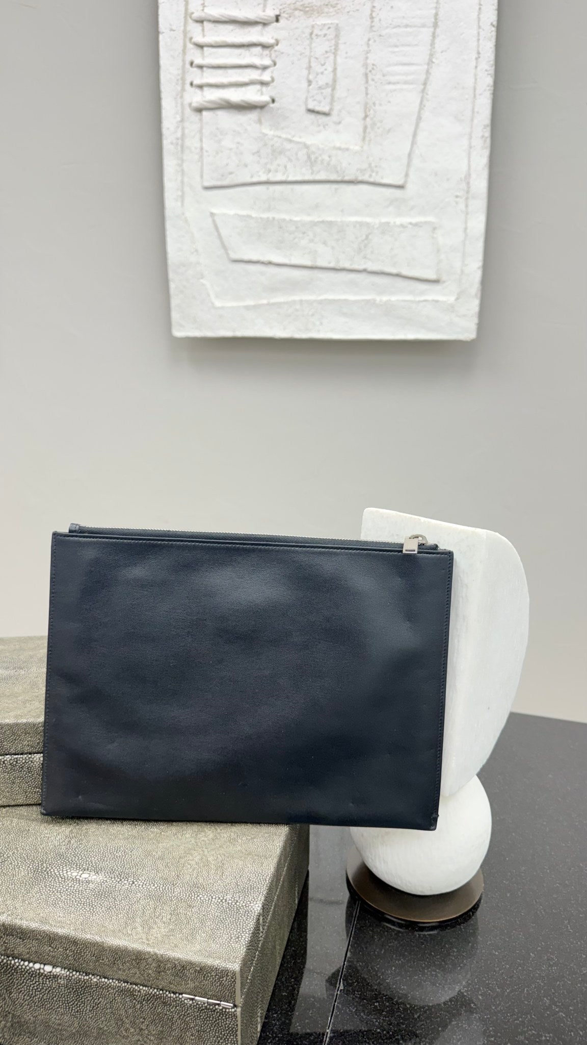 Saint Laurent YSL Black Leather Clutch