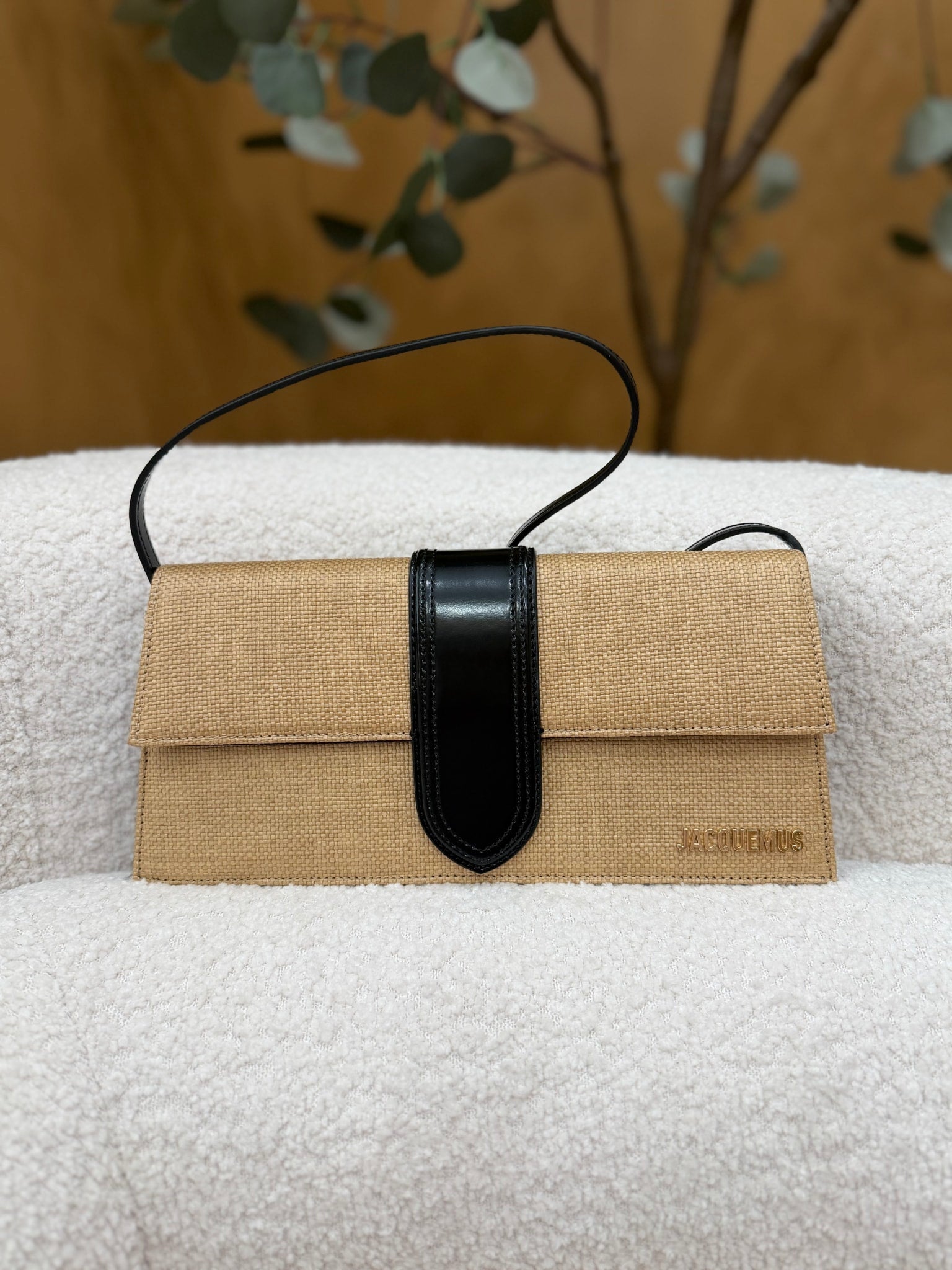 LIKE NEW- Jacquemus Raffia Le Grand Bambino Shoulder Bag