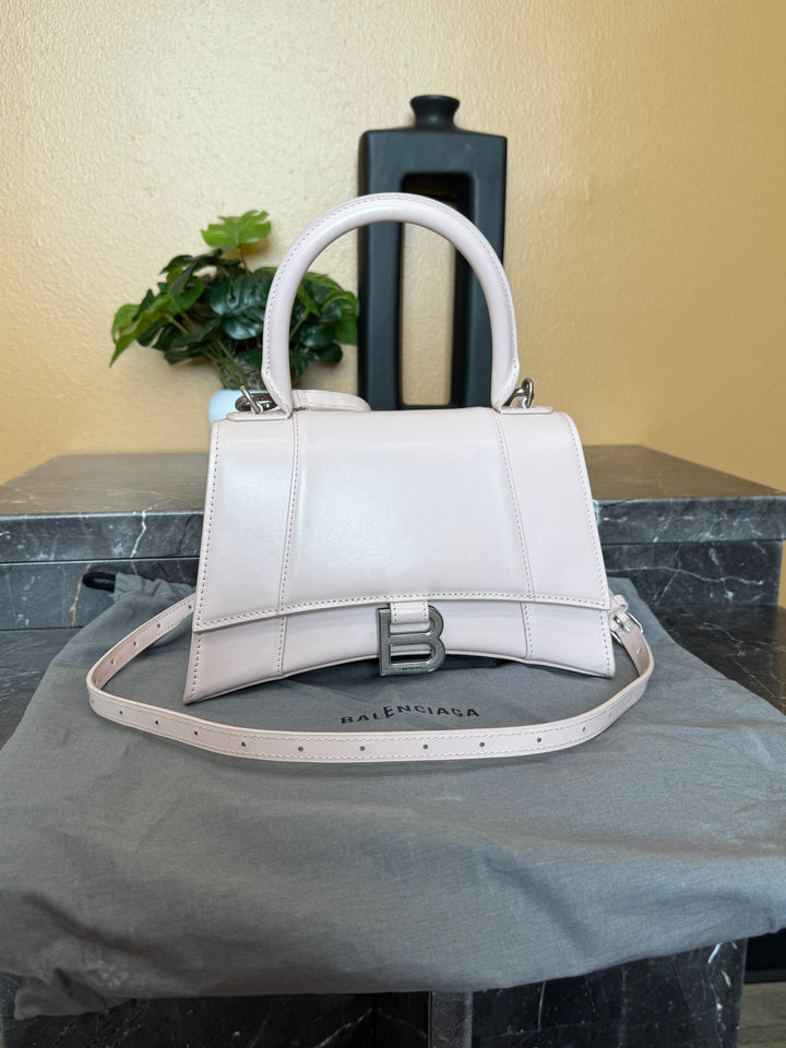 Balenciaga Pink Calfskin Small Hourglass Top Handle Bag