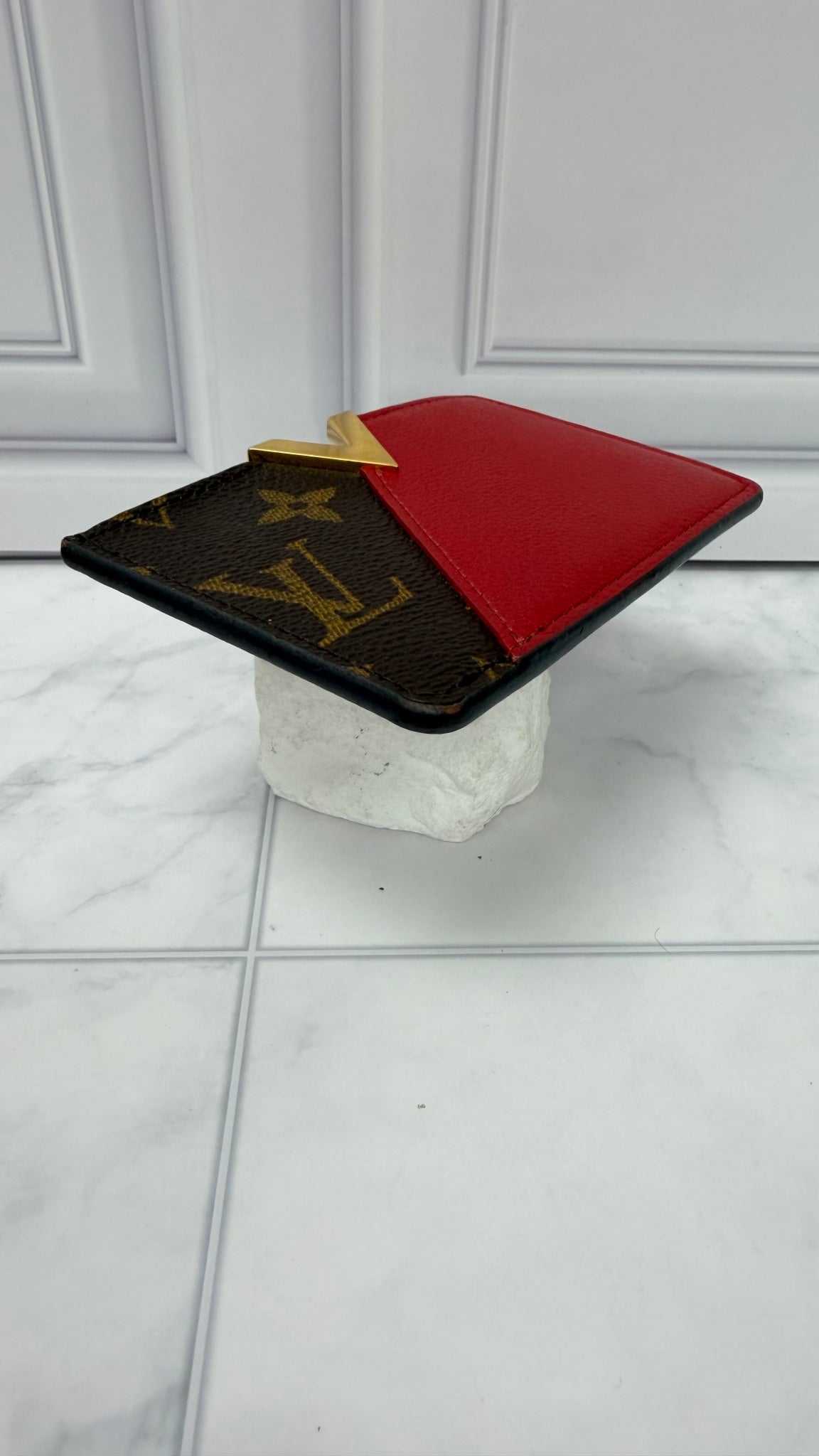Louis Vuitton Monogram Red Leather Kimono Card Holder 