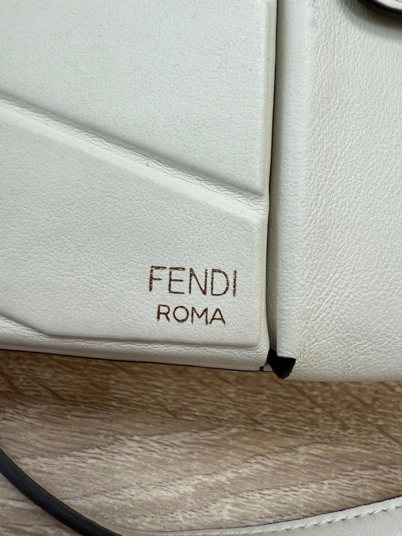 Fendi Ivory Leather Bustine Century Crossbody 