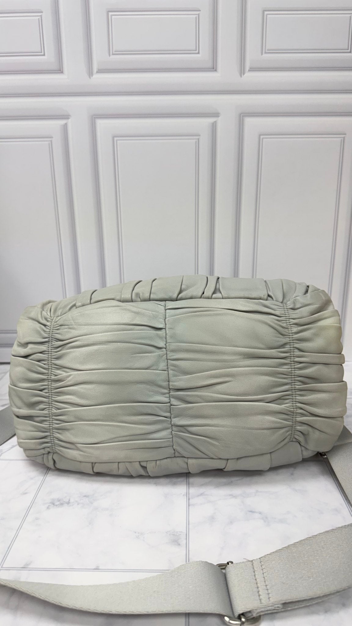 Prada Grey Nappa Leather Gaufre Bag