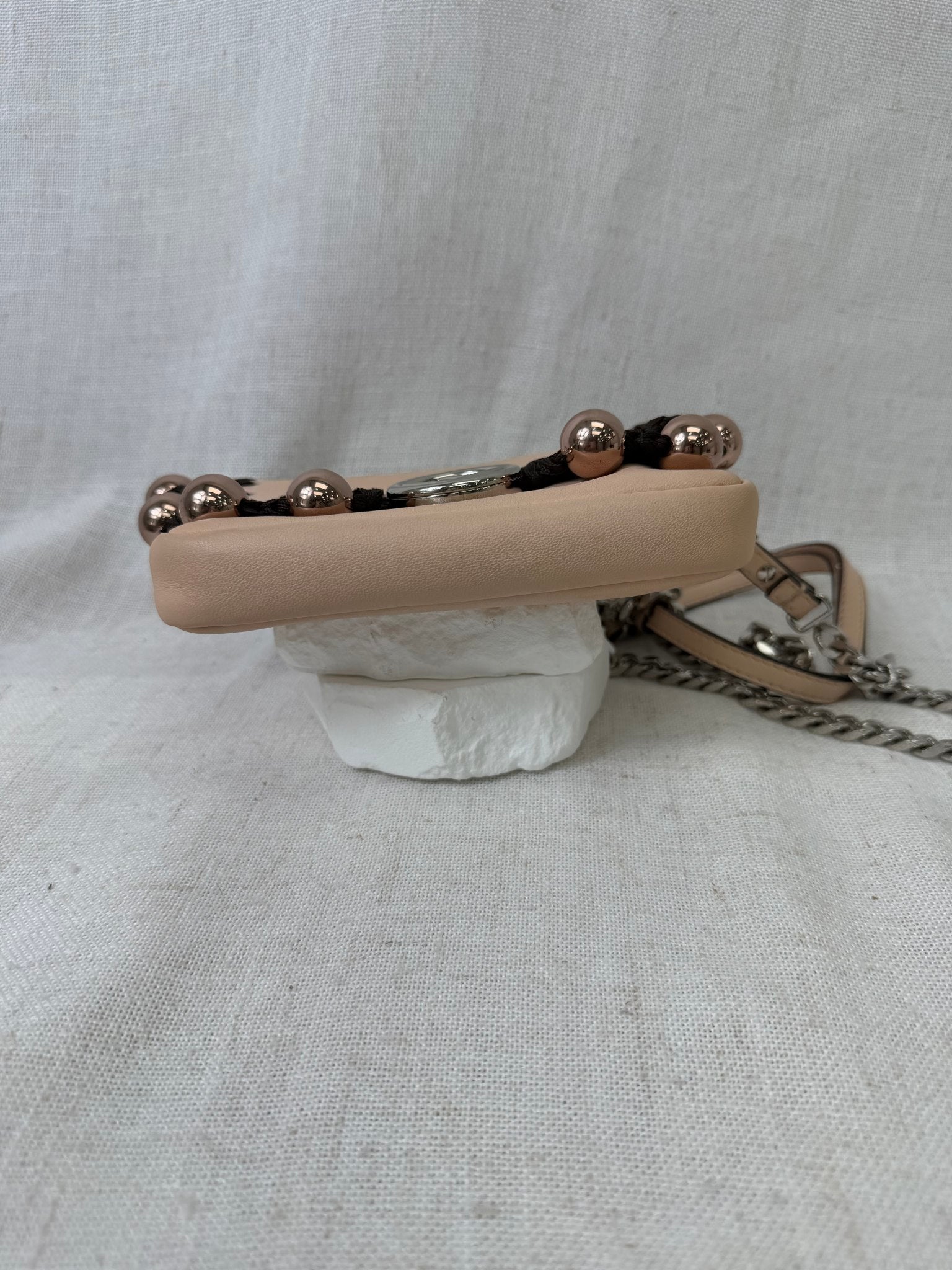 Fendi Beige Leather Kan I Baguette Shoulder Bag 