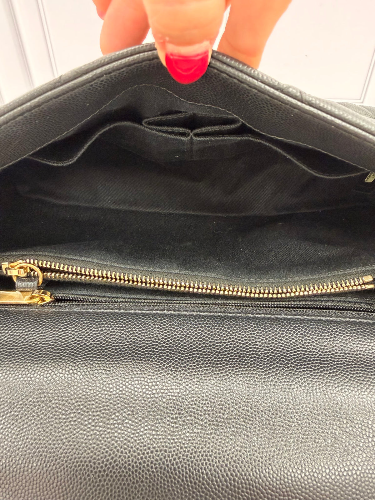 Chanel Black Caviar Quilted Medium Coco Handle Flap Bag