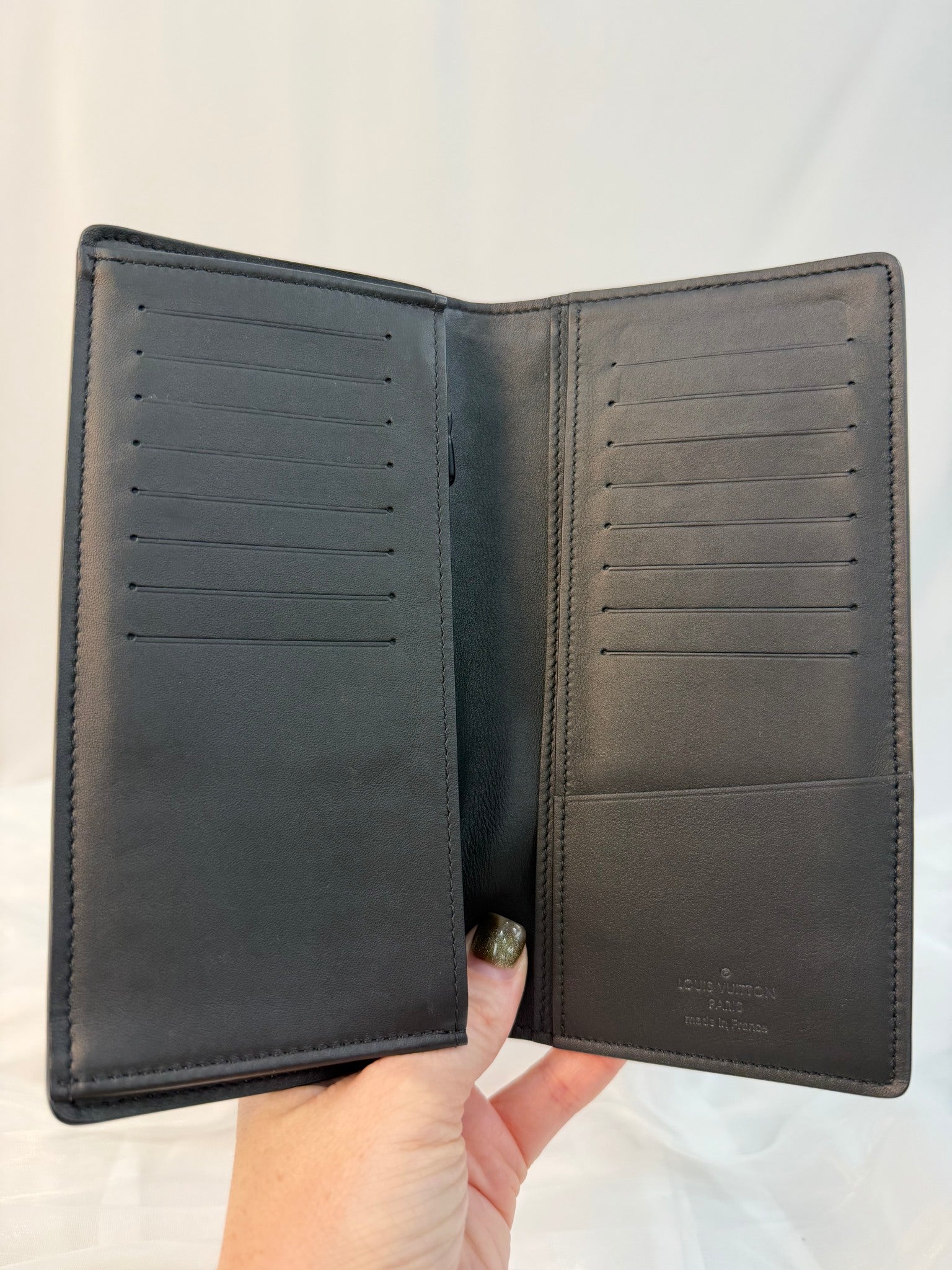 Louis Vuitton Black Leather Monogram Brazza Wallet