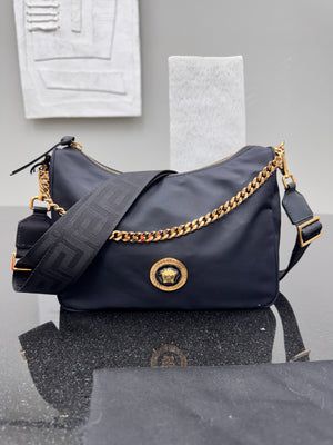 BRAND NEW - Versace Black Nylon Medium Crossbody Bag
