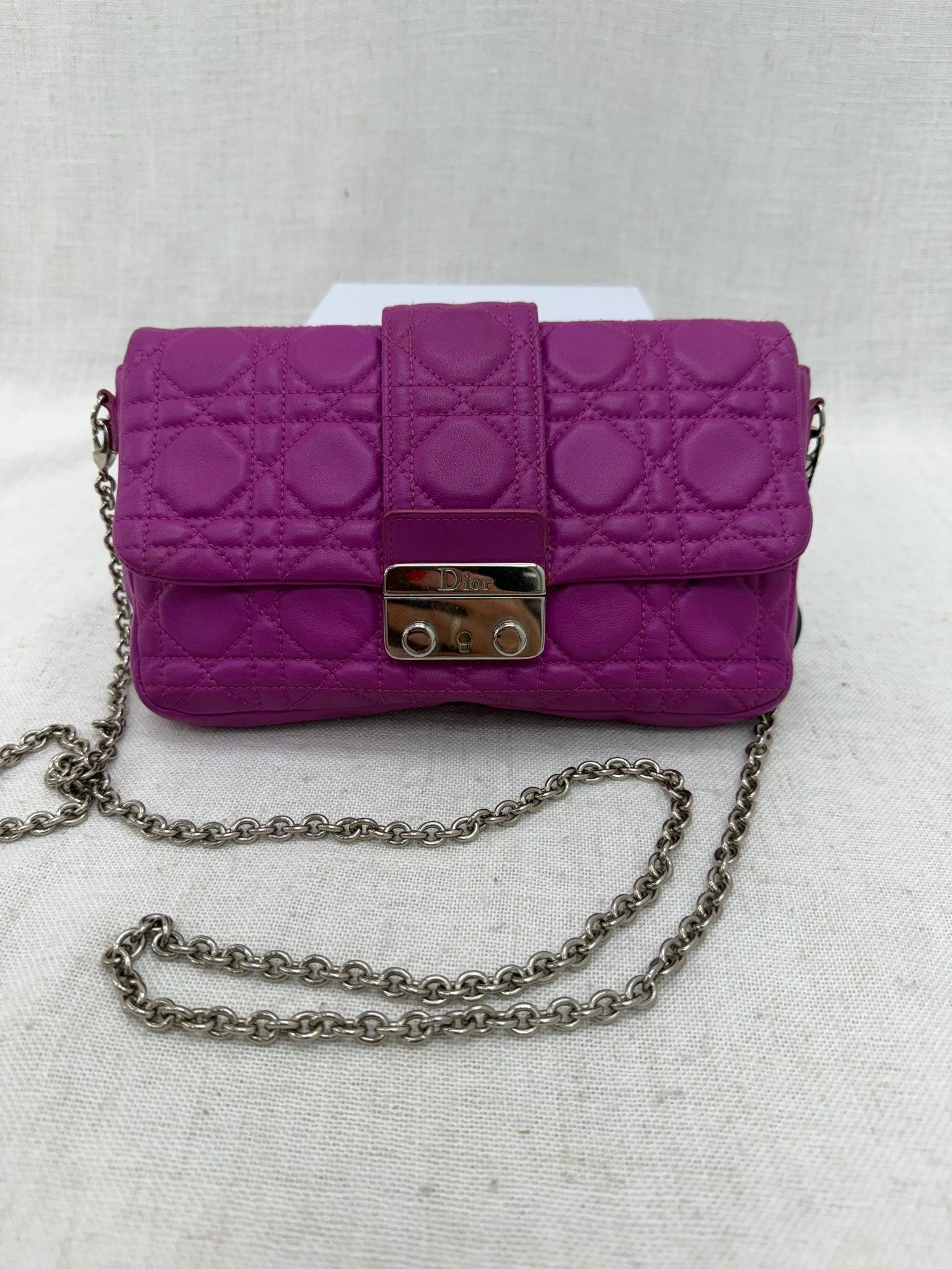 Christian Dior Fuchsia Cannage Leather Miss Dior Promenade Chain Bag