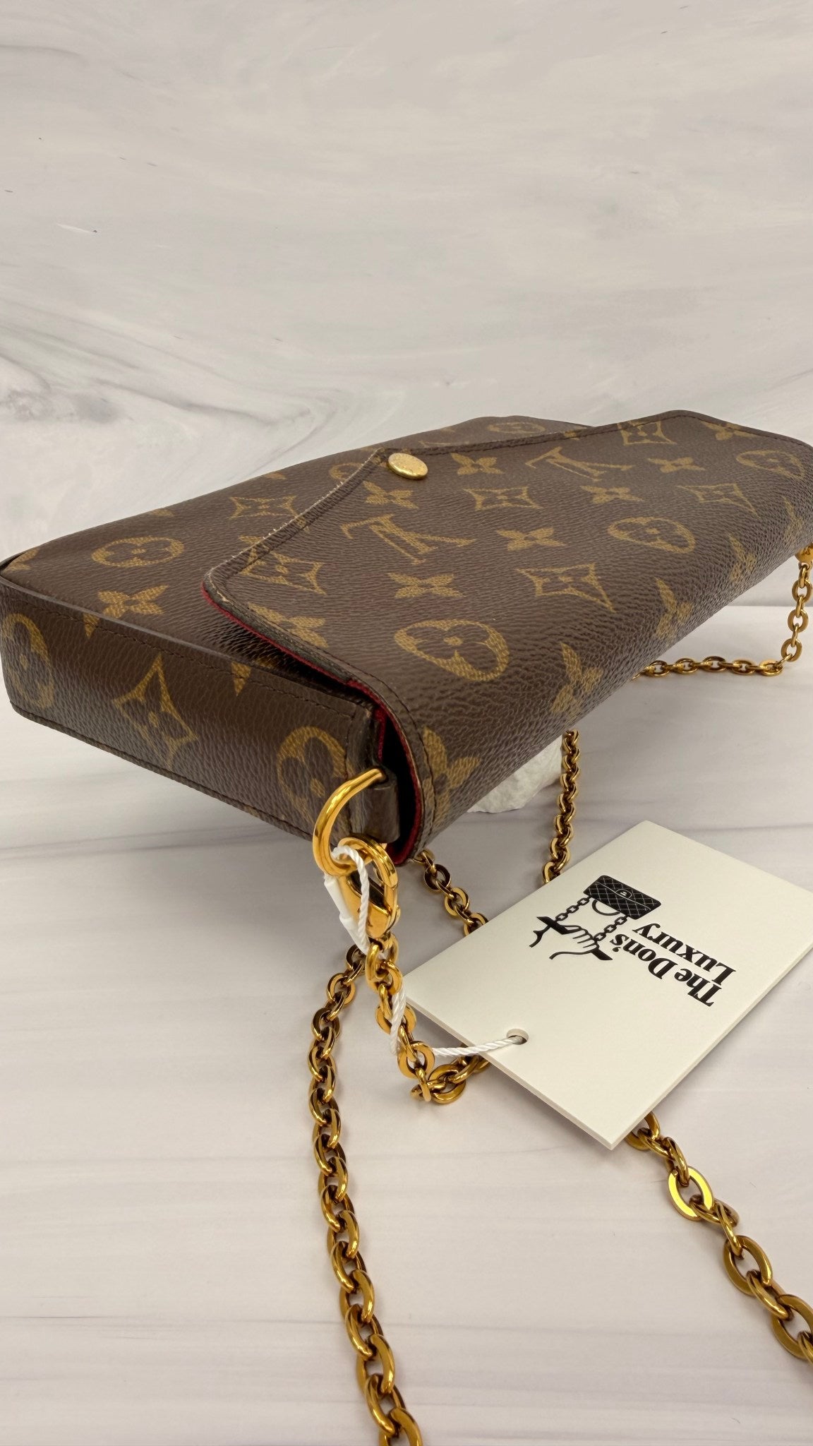 Louis Vuitton Monogram Felicie Pochette Chain Crossbody Bag 