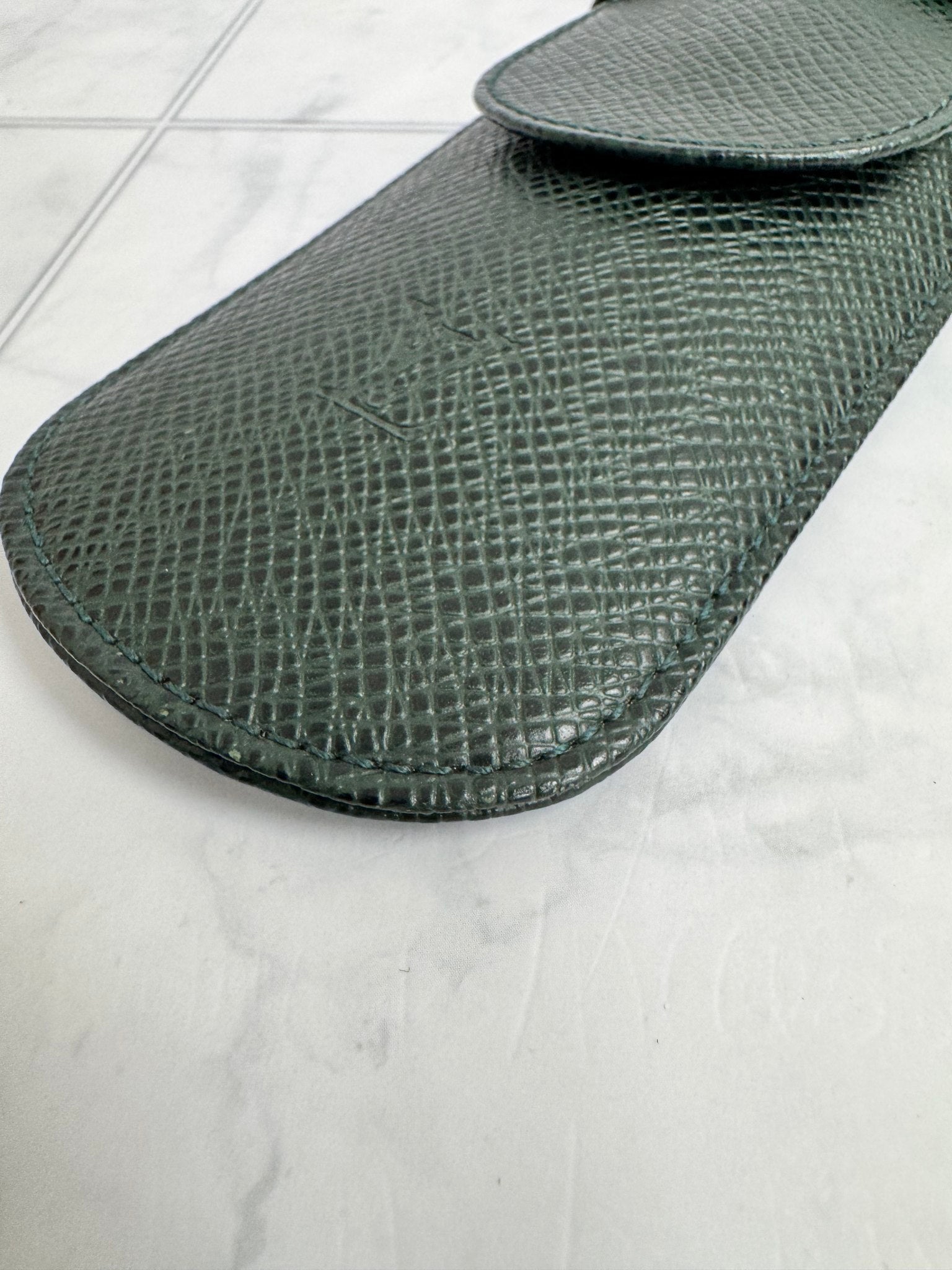 Louis Vuitton Green Taiga Leather Pen Case