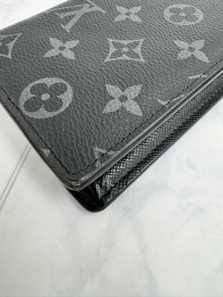 Louis Vuitton Monogram Eclipse Brazza Long Wallet 