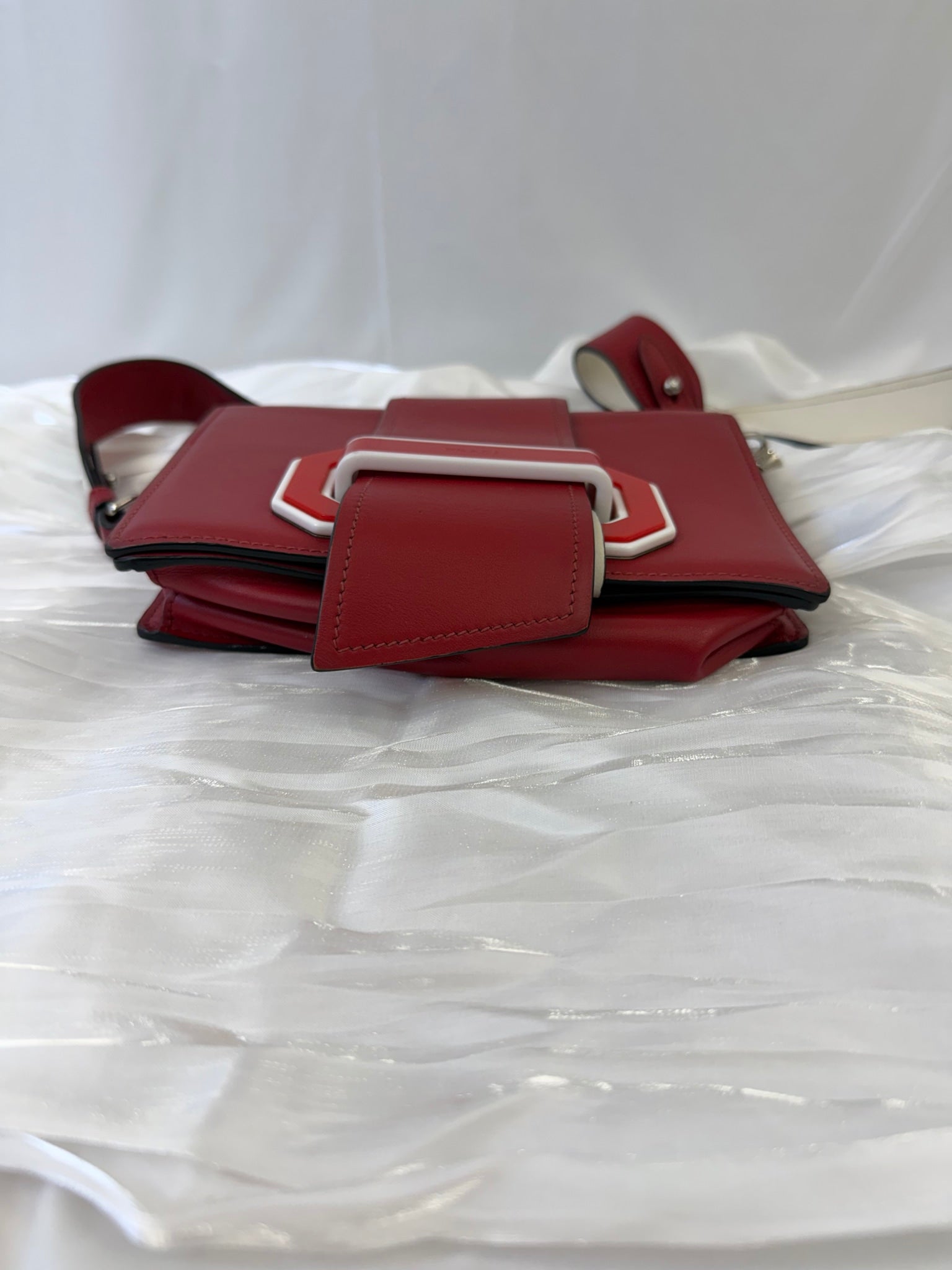 Prada Red Leather Plex Ribbon Bag