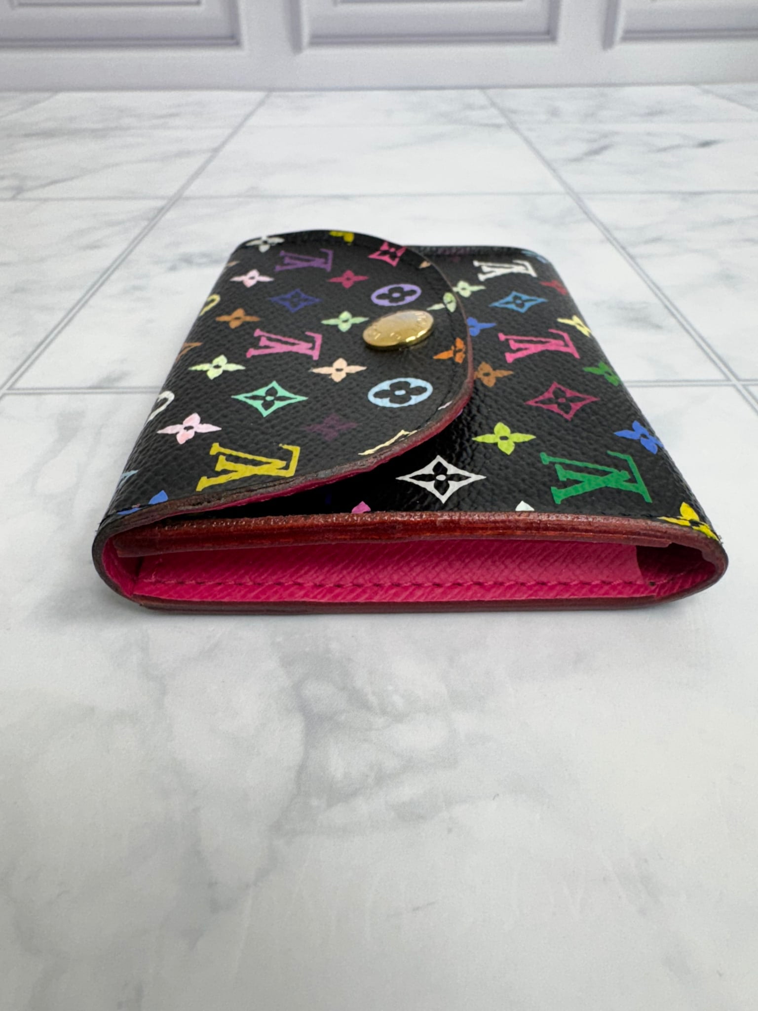 Louis Vuitton Black Multicolor Monogram Envelope Business Card Holder